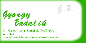 gyorgy badalik business card